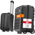 Travely Premium Handgepäck Koffer 40x30x20cm - passend für Ryanair, Lufthansa, Eurowings und co. I 26L Handgepäck Koffer mit sanften Rollen, Reise, Schwarz