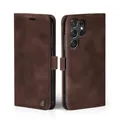 Hülle für Samsung Galaxy S23 Ultra Handytasche Klapphülle Case Cover Dunkelbraun