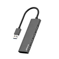 ANYPLUS USB Hub 3.0, Verteiler Aluminiumlegierung Ultra Slim Splitter, Tragbarer 4 Port Mehrfachstecker für Laptop, PC, iMac, Mac Pro, Surface Pro, Flash Drive, XPS【Schwarz】