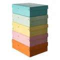 Original Falken PureBox Pastell. Made in Germany. 100 mm hoch DIN A4 1 Stück Zufallsfarbe. Aufbewahrungsbox mit Deckel aus stabilem Karton Vegan Geschenkbox Transportbox