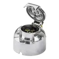 DEMA Anhänger-Steckdose 7-polig – Metall/Aluminium, Auto, Camping, Wohnwagen, Hänger – robust, langlebig, wetterfest – mit Klappdeckel, für Anhänger, PKW, Caravan, Boot, Zugfahrzeug