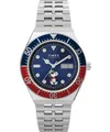 Timex Peanuts Automatic Herren-Armbanduhr, 40 mm, Edelstahlarmband, blaues Zifferblatt, Edelstahlgehäuse TW2W47500