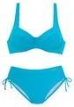 Lascana Damen Bügel-Bikini in modischen Farben, mit verstellbaren Trägern, etwas höher geschnittene Hose, seitlich zum Raffen türkis 42 B