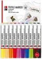 Marabu Textile Marker 10er-Set - Hochwertige Textilmarker für kreative Designs