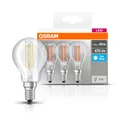 3x Osram LED Filament Leuchtmittel Tropfen 4W =40W E14 klar 470lm kaltweiß 4000K