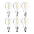 6 x  LED Filament Tropfen 4W  E14 klar 470lm 2700K E14