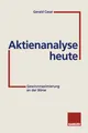 Aktienanalyse heute Gerald Cesar
