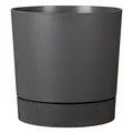 Übertopf SCHEURICH "47/235 PLANO+", metallic grau, H:46cm Ø:46,7cm
