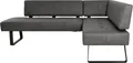 Eckbank K+W KOMFORT & WOHNEN "Spider II", schwarz (anthrazit 88, schwarz), B:195cm H:88cm T:165cm, Sitzbänke, Eckbank, Sitzsteppung, bequem durch Sandwichbauweise, 2 Stellmaße