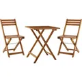 Juskys Balkonmöbel Set Bala - 3-teilig aus Holz für 2 Personen, klappbar, platzsparend