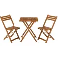 Juskys Balkonmöbel-Set, Braun, Holz, 3, Gartenmöbel, Gartenmöbel-Sets