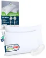 Sensalou Kissenbezug wasserdicht 2er Set in 7 Größen - 40x60 cm Kopfkissenbezug weiß mit Reißverschluss - waschbarer Anti Milben Bezug wasserfest