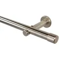 iso-design Gardinenstange 20 mm Farbe Edelstahl, Endstück Kappe, Ø 20 mm, 1-läufig, Fixmaß, verschraubt, Metall, Rohr aus Edelstahl silberfarben Ø 20 mm x 360 cm