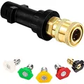 Hochdruckreiniger Adapter Pistole Düse Set Messing Schnellverbinder Kärcher K...