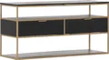 Lowboard GUTMANN FACTORY "Porto", schwarz (schwarz, gold), B:120cm H:60cm T:40cm, Sideboards, Lowboard, Kommode, Breite 120 cm