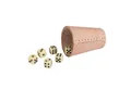 GICO Spielesammlung Würfelbecher (echt Leder) Standard (9 cm) mit 6 Würfeln 5902