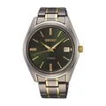 Seiko Herren-Uhr Quarz Titan mit Edelstahlband SUR377P1, Grün