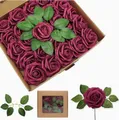 Künstliche Blumen Rosen, 25 Stück Deko Blumen Fake Rosen kunstblume für DIY Hochzeit, Valentinstag,Blumensträuße Braut Zuhause Dekoration