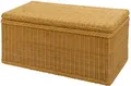 Wäschetruhe Badtruhe aus echtem Rattan Truhe mit Deckel und Inlett Honig Klein