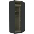 Hom`in Eckschrankkorpus System Unit, Anthrazit, Holzwerkstoff, 6,6 Fächer, 91.1x242.2x91.1 cm, Schlafzimmer, Kleiderschränke, Eckschränke
