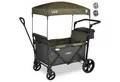 FableKids Bollerwagen Transportwagen, mit Dach, faltbarer, LEO X2Lite (Safari Grün), Hecktasche, Abdeckhaube