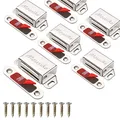 Mousike Cabinet Magnets 25lb Stainless Steel Magnetic Door Catch with Strong Magnetic for Kitchen Cupboard Wardrobe Closet Cabinet Door Drawer Latch (6 Pack)