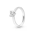 Pandora Timeless Funkelndes Herz Solitär-Ring aus 952 Sterling Silber mit klaren Cubic Zirkonia Steinchen 191165C01-60
