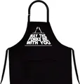 nomsum Kochschürze May the Forks be with you" in Schwarz aus Baumwollmischung für Herren