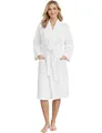 Morgenstern Bademantel Damen Leicht 100% Baumwolle OEKO-TEX® Waffelstoff Waffelpique Waffelmuster Paula Weiß XL
