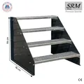 Standtreppe freistehend Treppe 4 Stufen anthrazit 60 - 160 cm Breite 84 cm Höhe