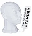 TESTAFIT Mannequin Kopf schaufensterpuppe kopf deko für Helme Mützen Brillen Kopfhörer. kopf für VR-Brille kopfhörer. Dekorativer Aussteller für Schaufenster und Aufbewahrung (Weiß)