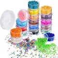16000 Stücke Glas Rocailles 20 Farben 2 mm Silber Gefüttert Pony Perlen Tiny Spacer Perlen in Container Box mit 18 m Elastischen Crystal String Cord