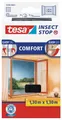 tesa Fliegengitter + Klettband Fenster Insektenschutz anthrazit 1,3m x 1,3 m