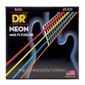 DR NMCB-45 Hi-Def Neon Multi-Color K3 Coated Bass Guitar Strings Medium 45-105