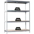 PROREGAL Schwerlastregal Wood Beast Four HxBxT 200 x 210 x 60 cm 4 Ebenen Fachlast 500 kg Verzinkt