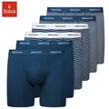 SNOCKS Boxershorts Enge Unterhosen mit längerem Bein Herren Männer (6-St., 6 Stück) aus Bio-Baumwolle, ohne kratzenden Zettel, bequem durch längeres Bein blau XL