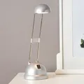 Lightbox LED Schreibtischlampe mit warmweißem Licht & Wipp-Schalter | schwenkbare Tischleuchte in Titan Optik | Kunststoff/Metall | 45 cm Höhe