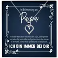 22Feels Schmuckset In Erinnerung An Papa Trauer Andenken Kondolenz Geschenk Halskette, Echt-Silber 925/000, Karte Made In Germany silberfarben