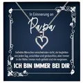 22Feels Kondolenz Geschenk, In Erinnerung an Papa, Trauer Schmuck Set Frauen, Andenken an verstorbenen Vater, Vatertag, RIP Beerdigung - Echt Silber 925 Herz Halskette mit Karte