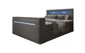 Luxusbetten24 Boxspringbett Repos 180x200 Doppelbett Polsterbett Bett mit TV Lift, USB und LED | Bezug: Kunstleder | Farbe: Grau | Härtegrad: H3 (70-100kg)