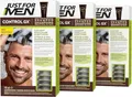 Just For Men Control GX Shampoo, Haarfarbe für Männer, Reduziert Nach Und Nach Graue Haare, Natürliches Ergebnis, Ohne Färbelinien, Mit Kokosöl Und Aloe Vera, 118 ml, 3er Pack (3 x 118 ml)