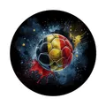 Fußball Belgien Flagge Magnet rund Belgien EM 2024 Roter Ball mit gelb-schwarzer Flagge Sport Fanartikel Starker Magnet für Fußballfans