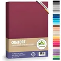 leevitex® Spannbettlaken Topperbezug Premium 170, Gummizug: Rundum-Gummizug, schwer und blickdicht, 100% Baumwolle, für Topper rot 180 - 200 cm x 200 - 220 cm