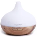 ASAKUKI 300ml Aroma Diffuser für Duftöle, Premium Ultraschall Luftbefeuchter Aromatherapie Öle Diffusor mit 7 farbigem LED Licht, BPA Free Schlafzimmer, Büro, Spa