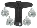 Opel Agila A Astra F G Classic Calibra Corsa B C Kadett E Omega A B Senator B Tigra A Vectra A B Zafira A Schlüssel + 4 Schrauben für Radkappen SET KURZE VERSION 18 MM