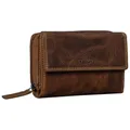 STILORD "Thea Damen Geldbeutel Leder RFID Geldbörse Groß Vintage Portemonnaie für Frauen NFC Schutz Ledergeldbörse mit Reißverschluss in Geschenkbox Echtleder Farbe:luino - braun