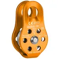 ALPIDEX Seilrolle Umlenkrolle 22 kN - Fix Pulley Flaschenzug - geeignet für Textilseile bis 13 mm Durchmesser - EN12278, Farbe:orange