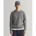 Gant für Herren. 8030561 Klassischer Baumwollpullover mit Rundhalsausschnitt Grau (5XL), Lässig, Baumwolle