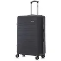 Koffer Trolley Reisekoffer Suitcase, Rollkoffer Handgepäck ,mit 4 Rollen 360°, Hartschalenreisekoffer, Zahlenschloss, Weicher Gummigriff (L, Schw... - Schwarz