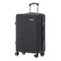 YONSLY Koffer Suitcase, Trolley Reisekoffer, Rollkoffer Handgepäck mit 4 Rollen 360°, Hartschalenreisekoffer, Zahlenschloss, Weicher Gummigriff (L, Schwarz)